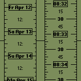 Original StripClock screen on Palm OS